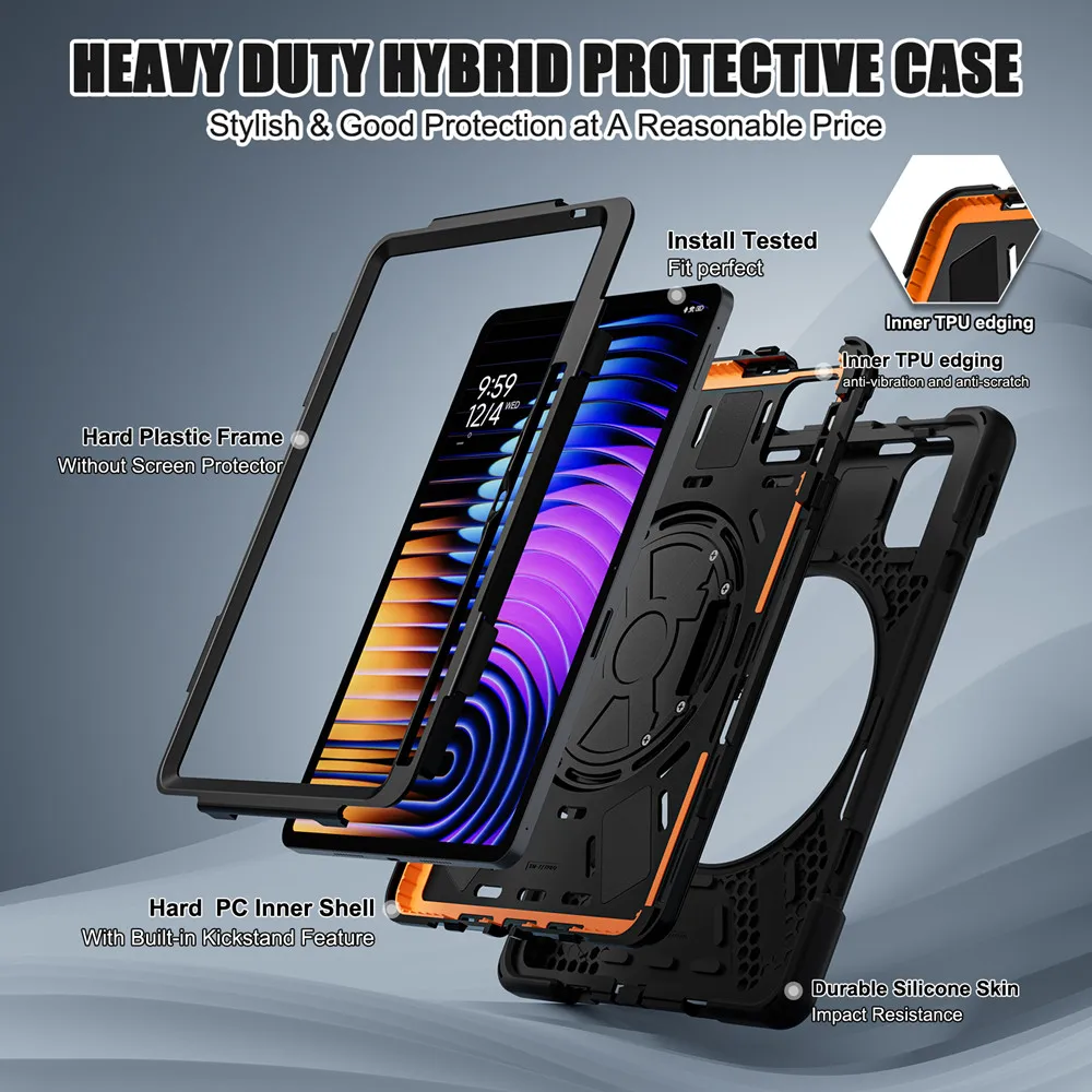 Heavy Duty Shockproof Case For Xiaomi Pad 8/8 Pro MiPad 8 11.2" Tablet Cover For Xiaomi Pad 7/7 Pro Mipad7 POCO Pad X1 11.2 Case