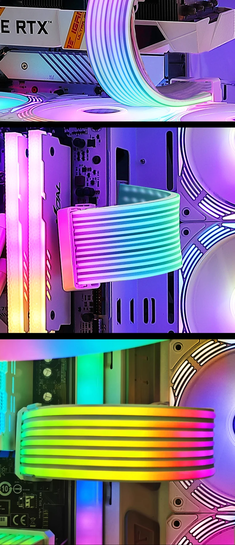 UPSIREN Bendable ARGB Light Board, Suitable For Graphics Card 24pin/8pin/2x8pin/12VHPWR/Motherboard Decorative Light Strip