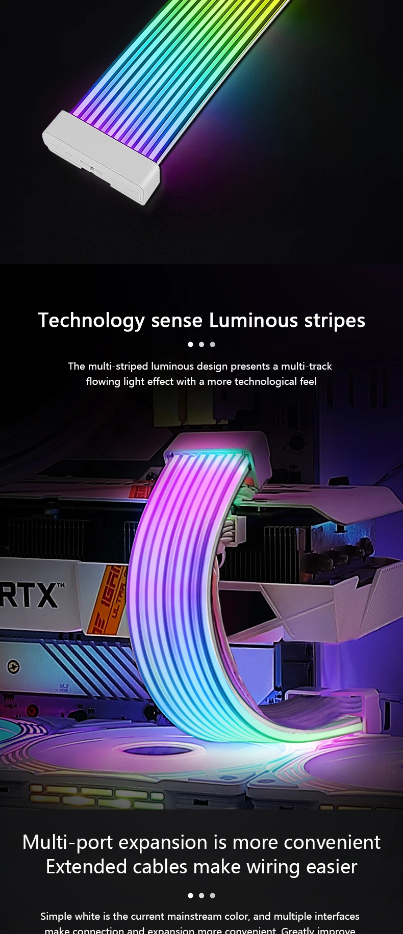 UPSIREN Bendable ARGB Light Board, Suitable For Graphics Card 24pin/8pin/2x8pin/12VHPWR/Motherboard Decorative Light Strip