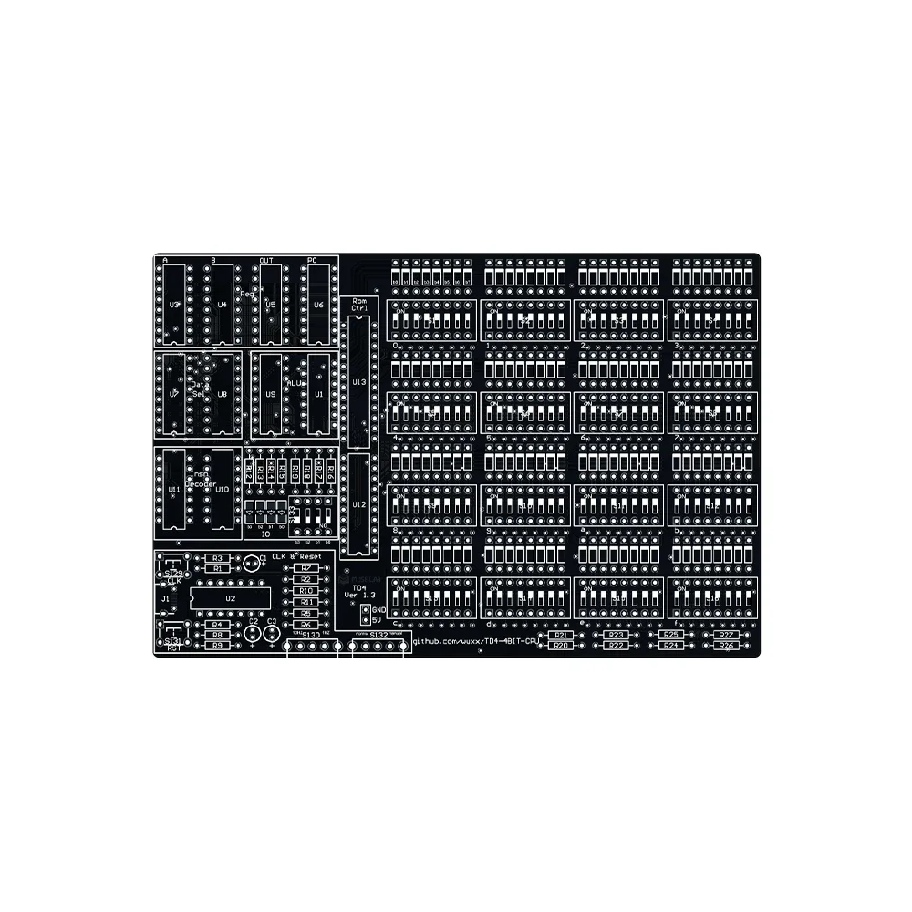 CPU DIY Kit TD4 CPU Make a Simple 4-bit CPU By Yourself Open Source Software and Hardware PCB and All Components Optional