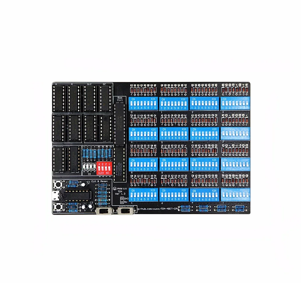 CPU DIY Kit TD4 CPU Make a Simple 4-bit CPU By Yourself Open Source Software and Hardware PCB and All Components Optional