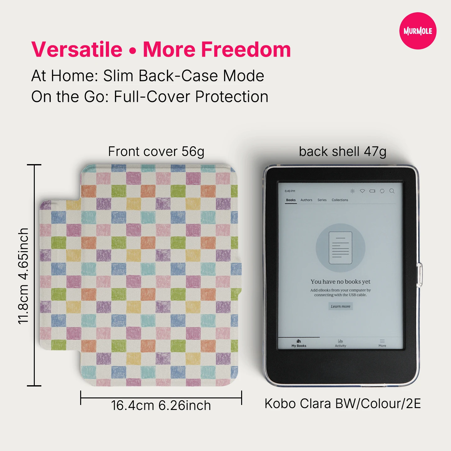 Magnetic Detachable Case for Kobo Clara Colour BW 2E 6" Classic Striped Pattern Protective Cover with Auto Sleep Wake Cover
