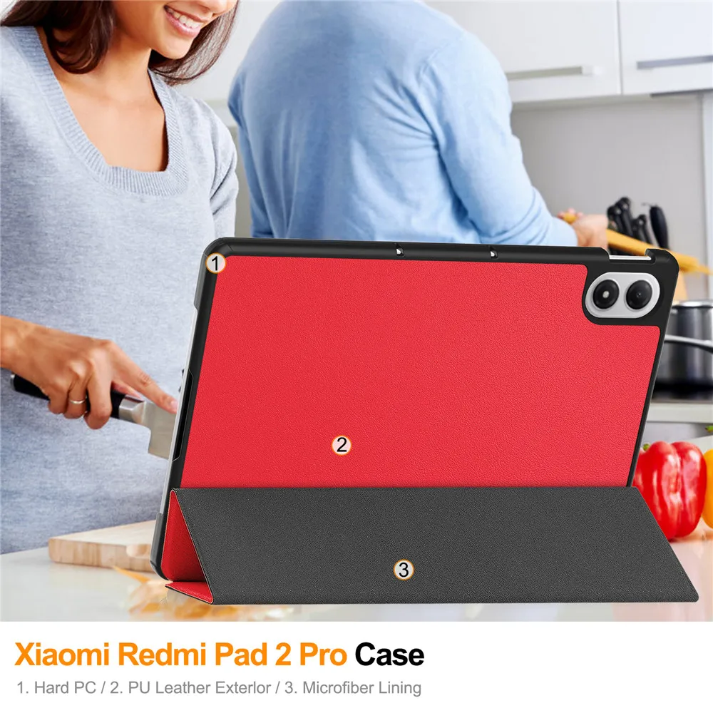 For Redmi Pad 2 Pro 12.1 2025 Case Folding Filp Leather Stand Smart Tablet Cover For Xiaomi Redmi Pad 2Pro 12.1 inch 2025 funda