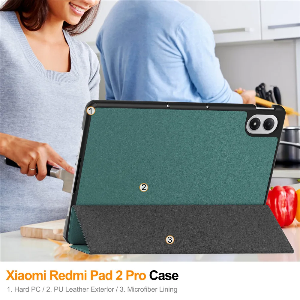 For Redmi Pad 2 Pro 12.1 2025 Case Folding Filp Leather Stand Smart Tablet Cover For Xiaomi Redmi Pad 2Pro 12.1 inch 2025 funda