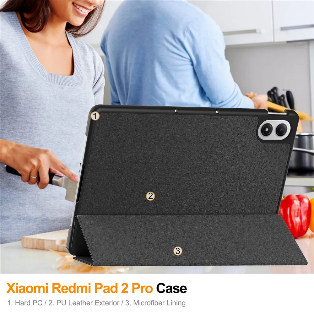 For Redmi Pad 2 Pro 12.1 2025 Case Folding Filp Leather Stand Smart Tablet Cover For Xiaomi Redmi Pad 2Pro 12.1 inch 2025 funda