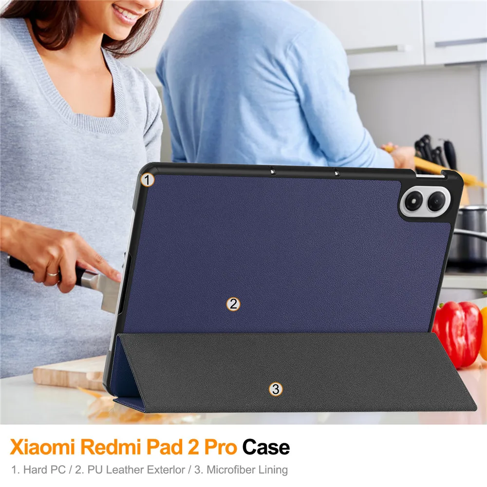 For Redmi Pad 2 Pro 12.1 2025 Case Folding Filp Leather Stand Smart Tablet Cover For Xiaomi Redmi Pad 2Pro 12.1 inch 2025 funda