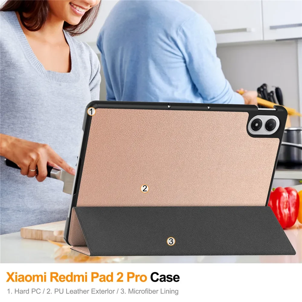 For Redmi Pad 2 Pro 12.1 2025 Case Folding Filp Leather Stand Smart Tablet Cover For Xiaomi Redmi Pad 2Pro 12.1 inch 2025 funda