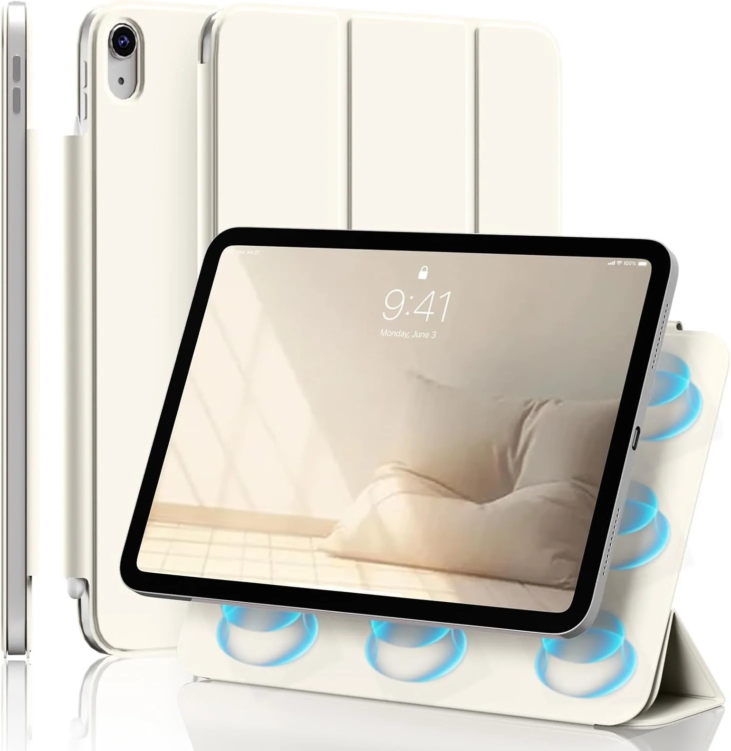 ZOYU for iPad A16 10/11th Ultra-Slim & Light, Strong Magnetic Attachment Case, iPad Pro 11 12.9 Air 4/5th 11/13 Mini 6/7th Cover