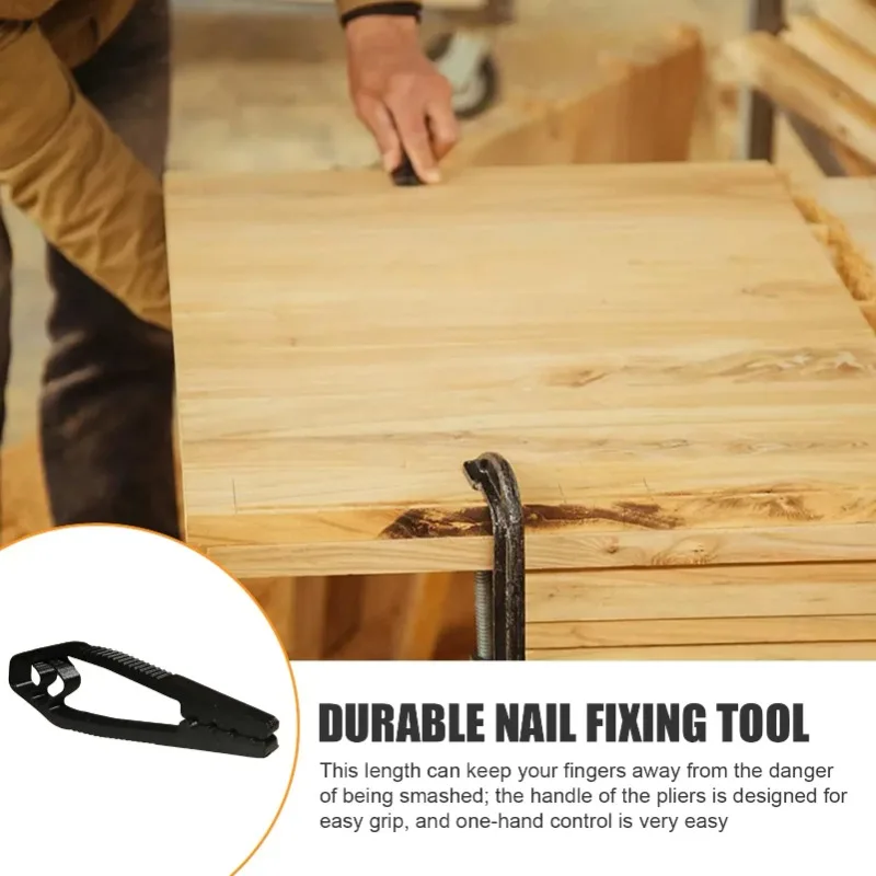 Portable Nail Fixer Tool Woodworking Nail Fixer Plastic Sliding Joint Pliers Protect Fingers for Maintenance and Woodworking