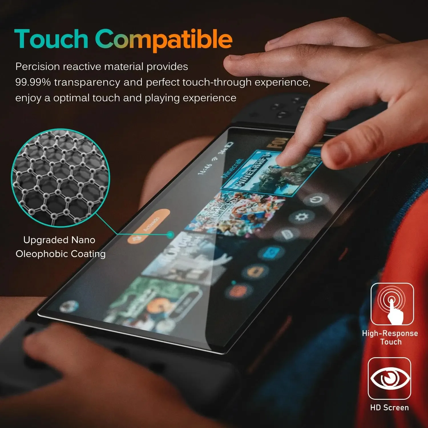 NS2 HD Tempered Glass Screen Protector for Switch 2, Transparent Anti-scratch Screen Protector for 2025 New Switch2
