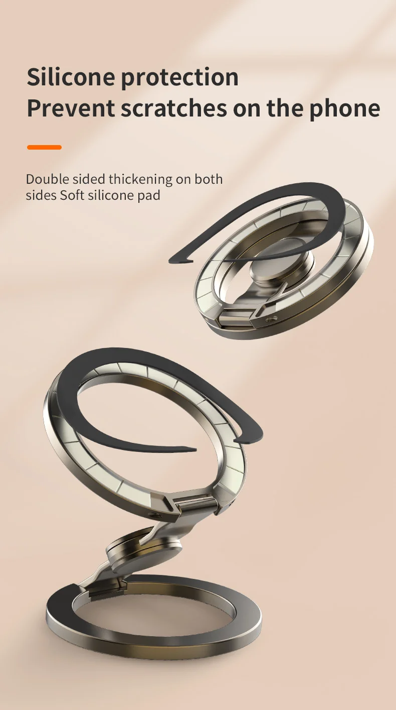 2025 Double-Sided MagSafe Phone Holder for iPhone 14/15/16, Foldable 360° Rotating Stand with Strong Magnet & Finger Grip Suppor