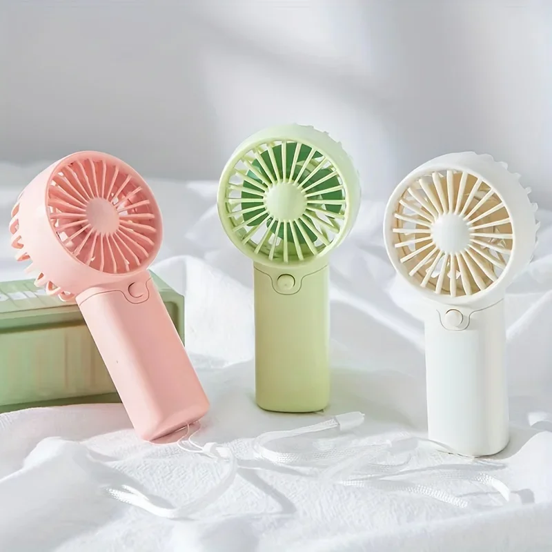 2026 Cute Mini Fan Portable Handheld Fan Lightweight Handy Fan Pocket Size Low Noise Small Electric Fan Student Gift Outdoor Fan