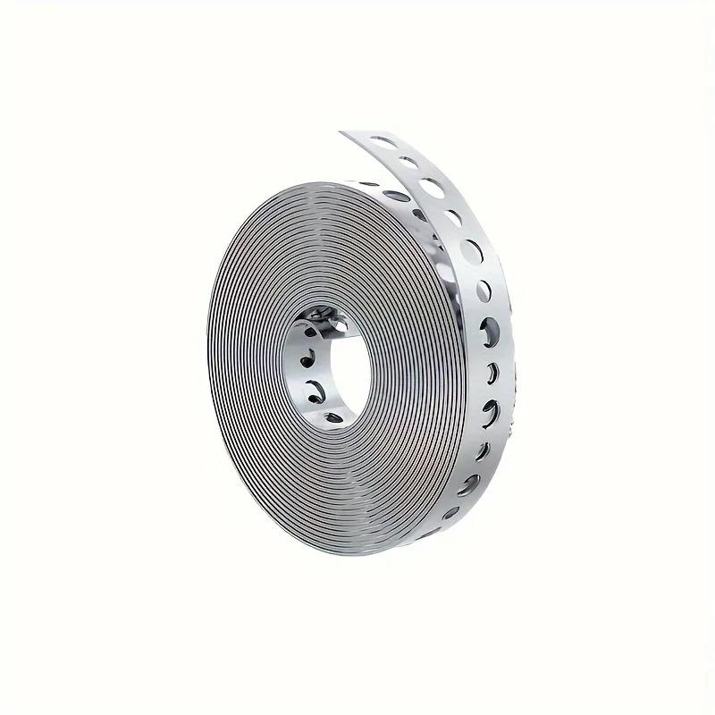 1 Roll of Galvanized Steel Tape, Pre-Punched Multi-Slot Metal Tape for Pipe Support and Sheet Metal Work