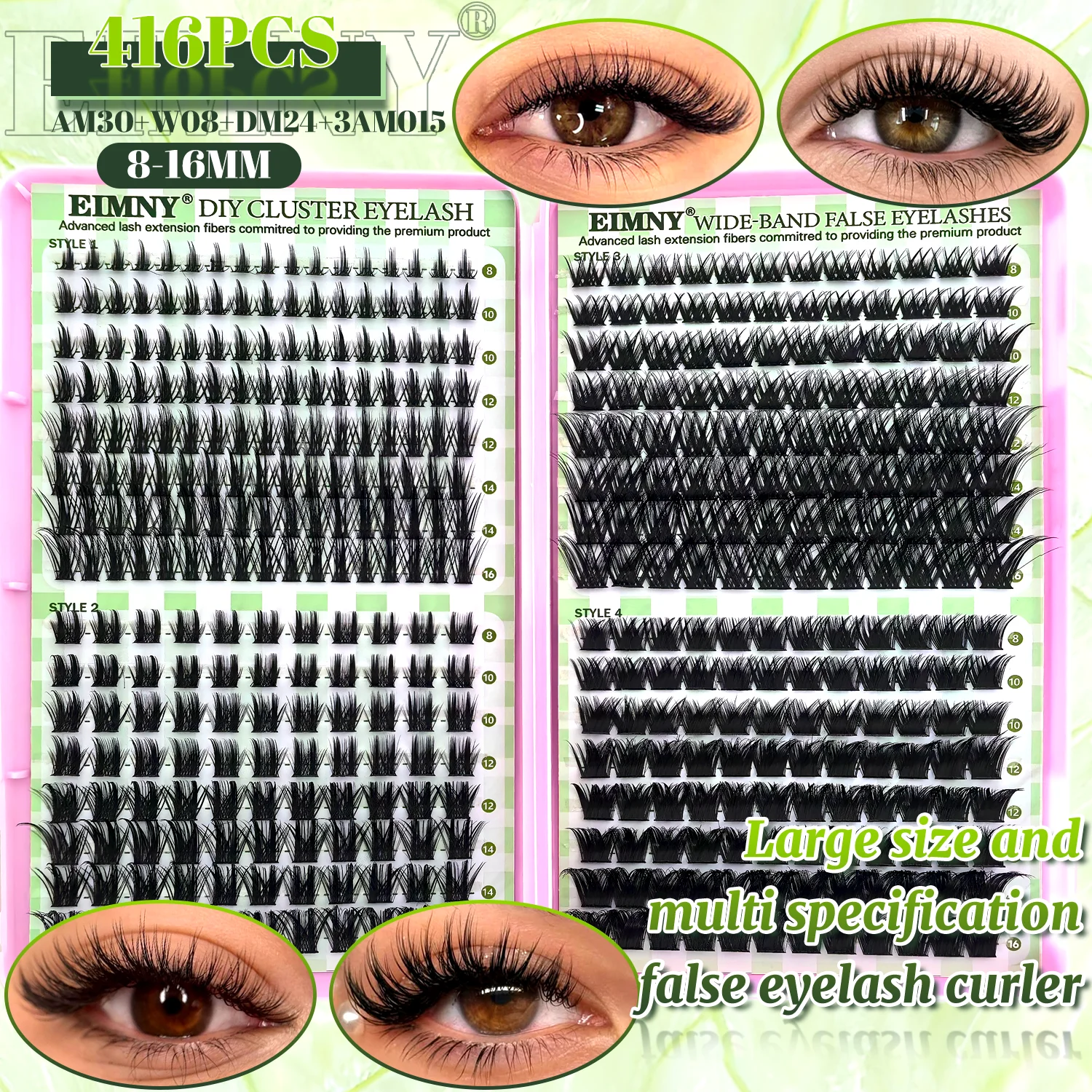 Show-Stopping Top & Bottom Lash Kit – 250/740 Cluster Shell Fluffy Volume, Mix-&-Match Lengths & Styles! Killer for Any Look