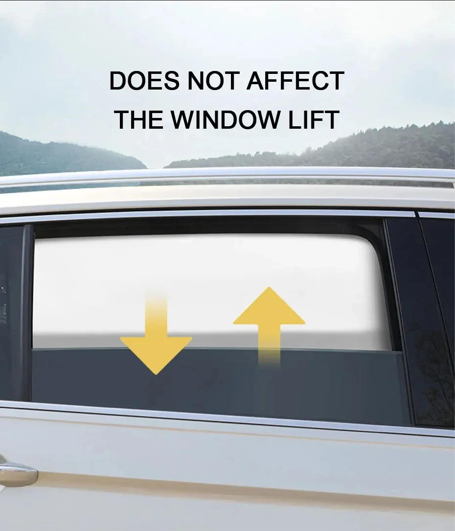 2Pcs Car Side Window Sun Shade Magnet Privacy Curtains UV Reflection Anti Glare UV Block Sunshade for Front/Back Window