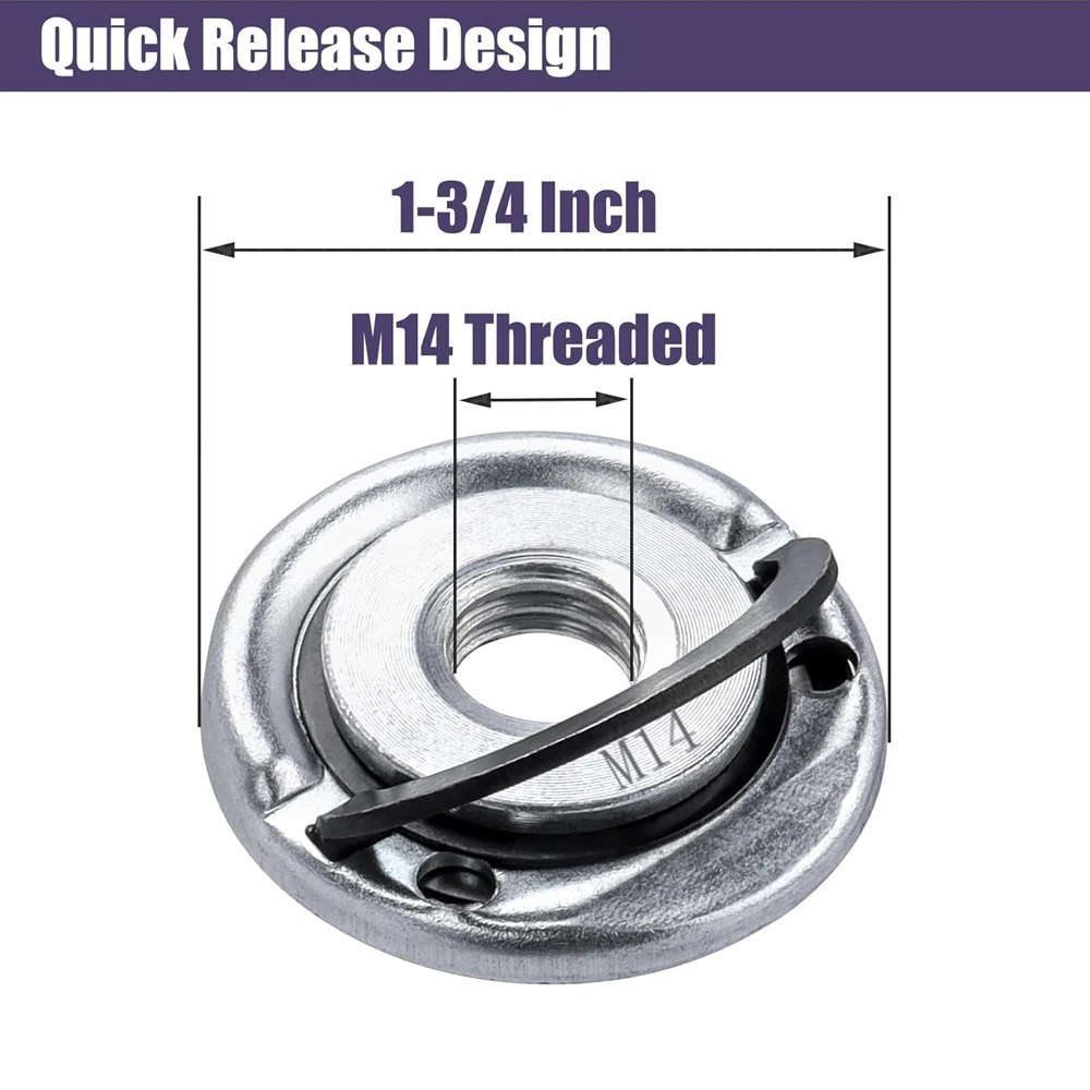 M14 Angle Grinder Quick Release Self-Locking Grinder Pressing Plate Flange Nut Power Chuck for Replacement/Fixing Cutting Discs