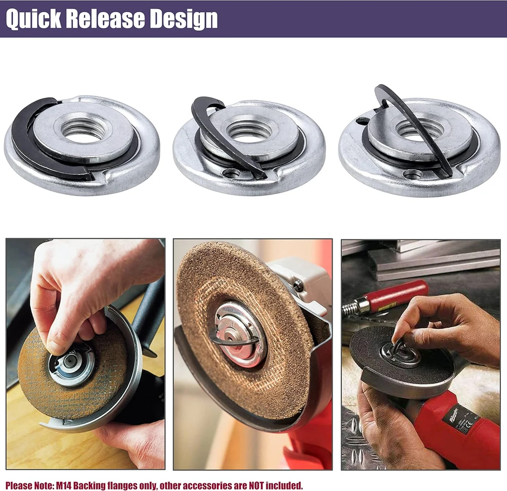M14 Angle Grinder Quick Release Self-Locking Grinder Pressing Plate Flange Nut Power Chuck for Replacement/Fixing Cutting Discs