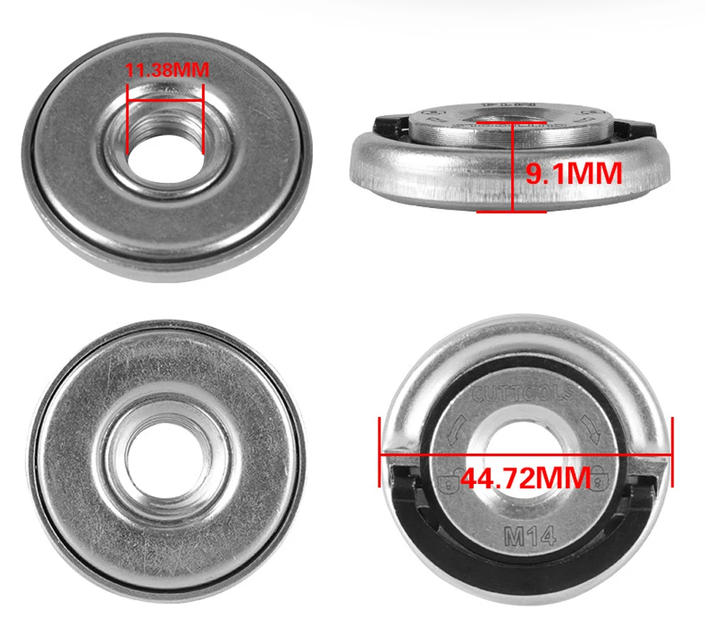 M14 Angle Grinder Quick Release Self-Locking Grinder Pressing Plate Flange Nut Power Chuck for Replacement/Fixing Cutting Discs