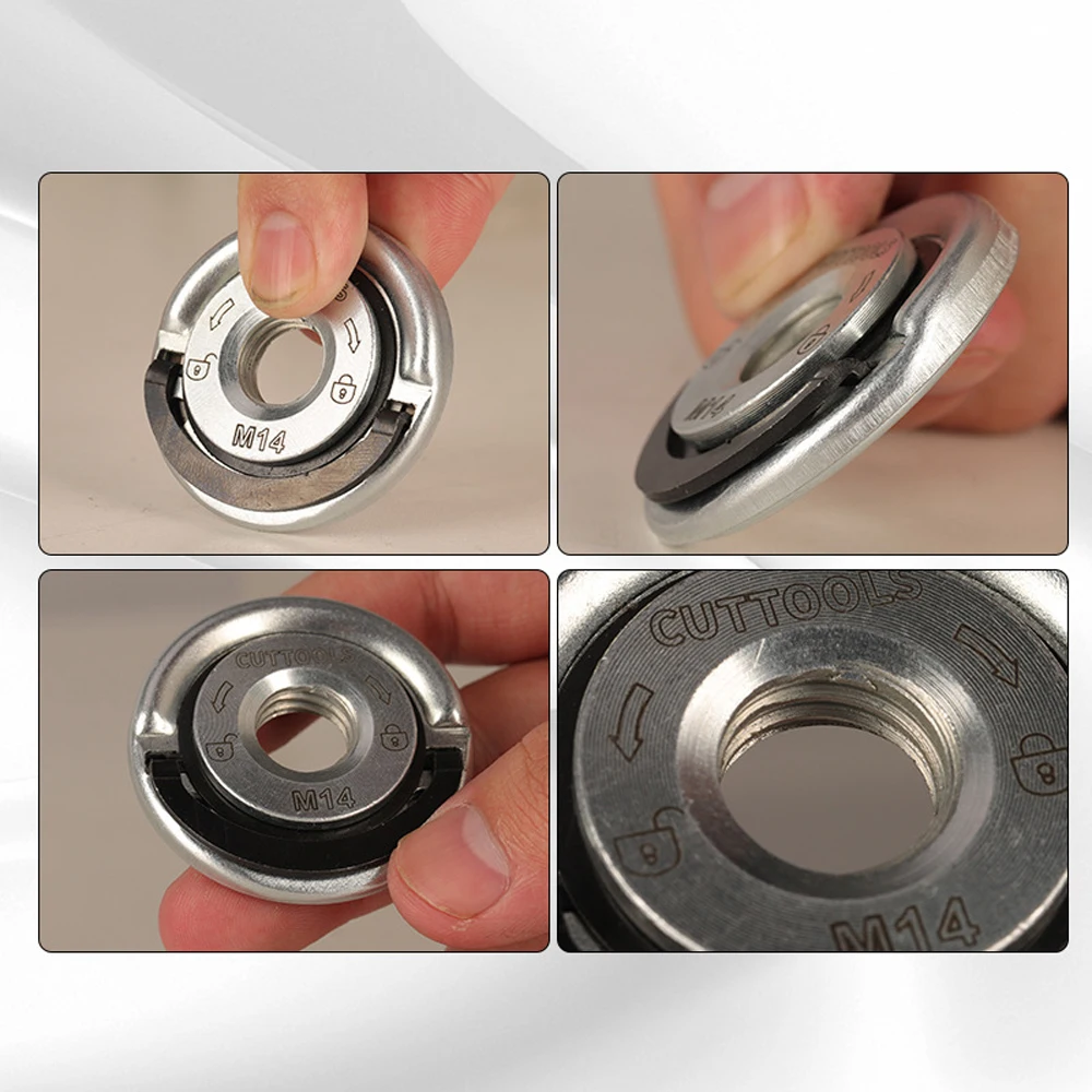 M14 Angle Grinder Quick Release Self-Locking Grinder Pressing Plate Flange Nut Power Chuck for Replacement/Fixing Cutting Discs