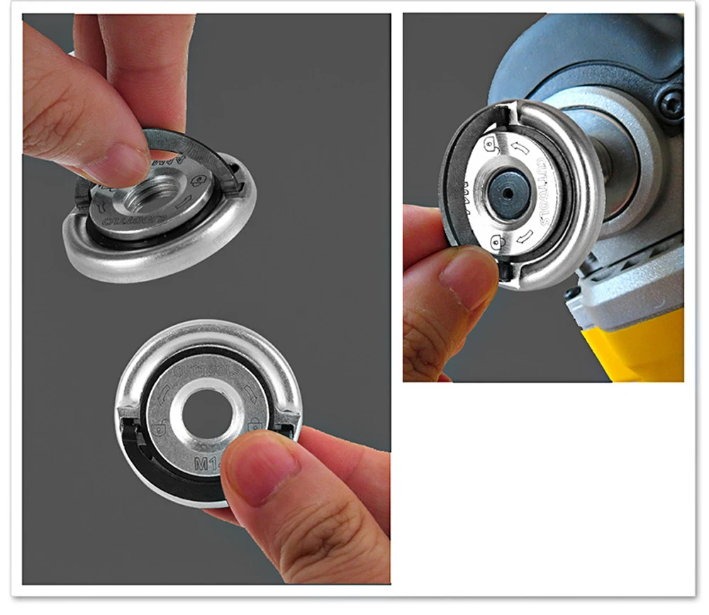 M14 Angle Grinder Quick Release Self-Locking Grinder Pressing Plate Flange Nut Power Chuck for Replacement/Fixing Cutting Discs
