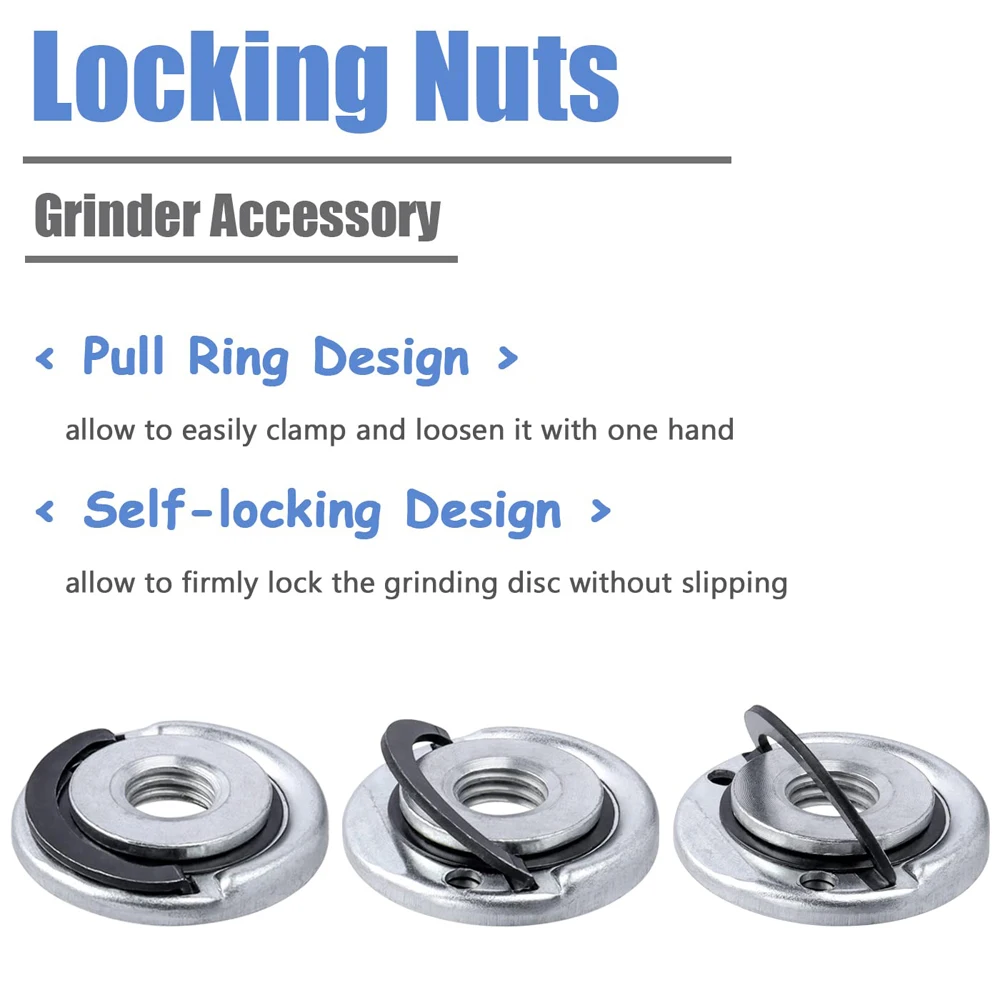 M14 Angle Grinder Quick Release Self-Locking Grinder Pressing Plate Flange Nut Power Chuck for Replacement/Fixing Cutting Discs