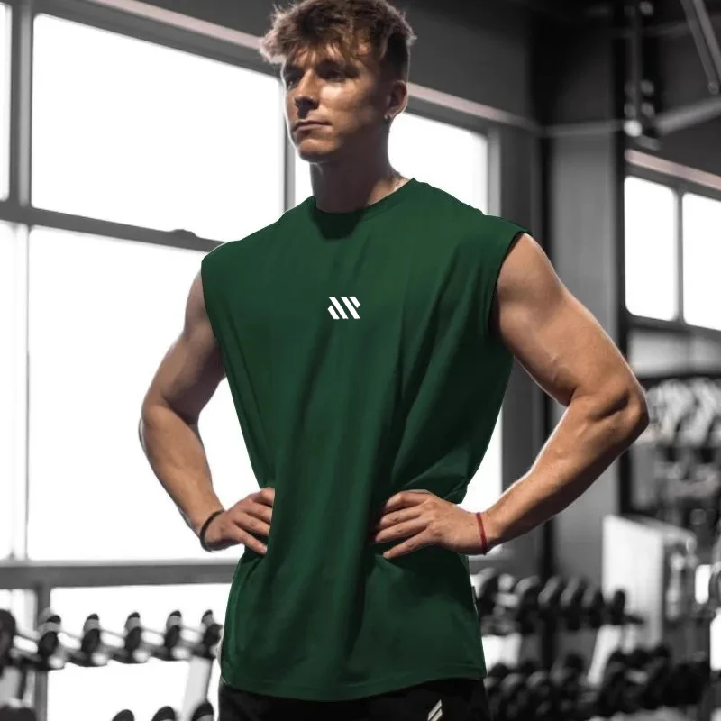 Men's Sleeveless Sports Shirt, Gym Fitness, Running, Quick Drying Vest, Breathable, Loose, Training, Summer Men's Wear