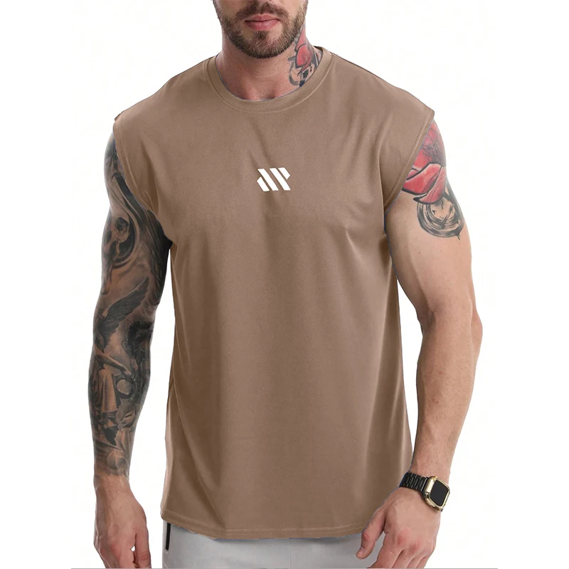 Men's Sleeveless Sports Shirt, Gym Fitness, Running, Quick Drying Vest, Breathable, Loose, Training, Summer Men's Wear