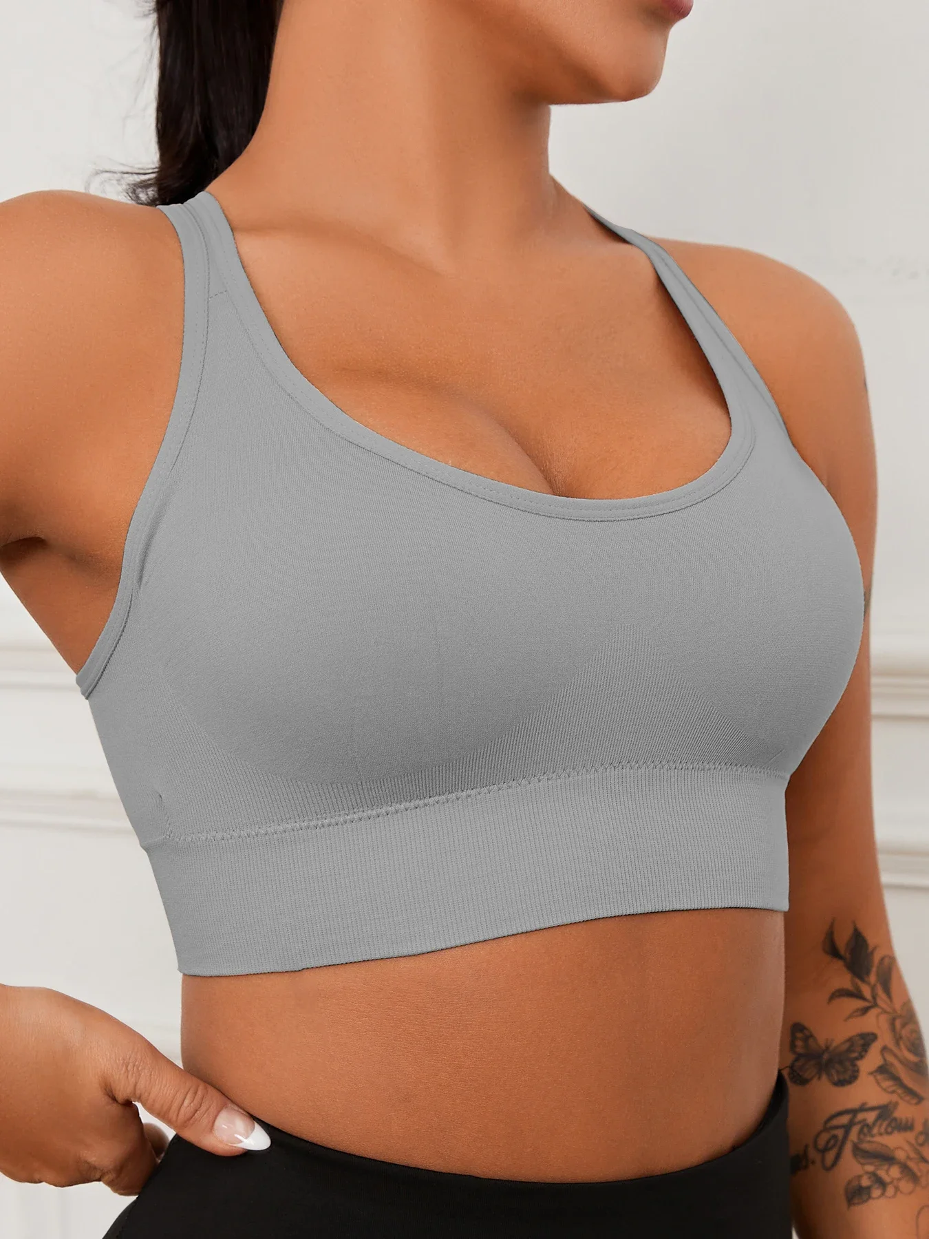 Sports Seamless Comfy & Breathable Push Up Yoga Tank Bra@W4