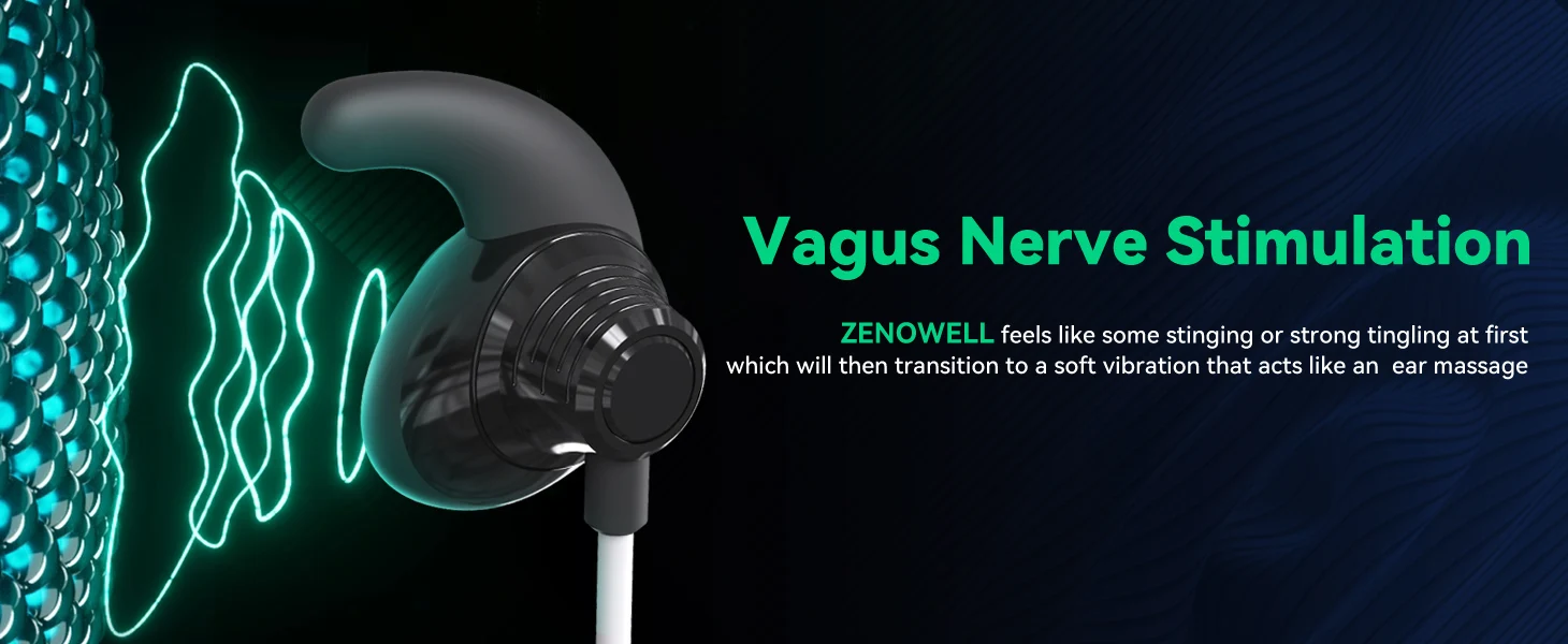 ZenoWell Vita Vagus Nerve Stimulation for Deep Sleep, Anxiety Relief HRV Optimization – Drug-Free Calm Stress Resilience