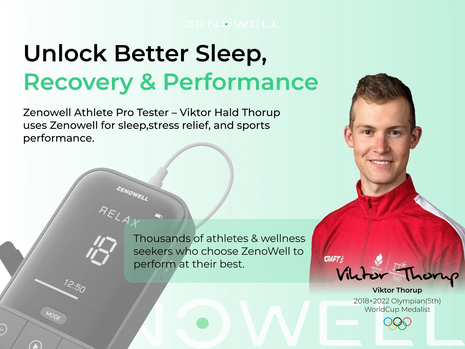 ZenoWell Vita Vagus Nerve Stimulation for Deep Sleep, Anxiety Relief HRV Optimization – Drug-Free Calm Stress Resilience
