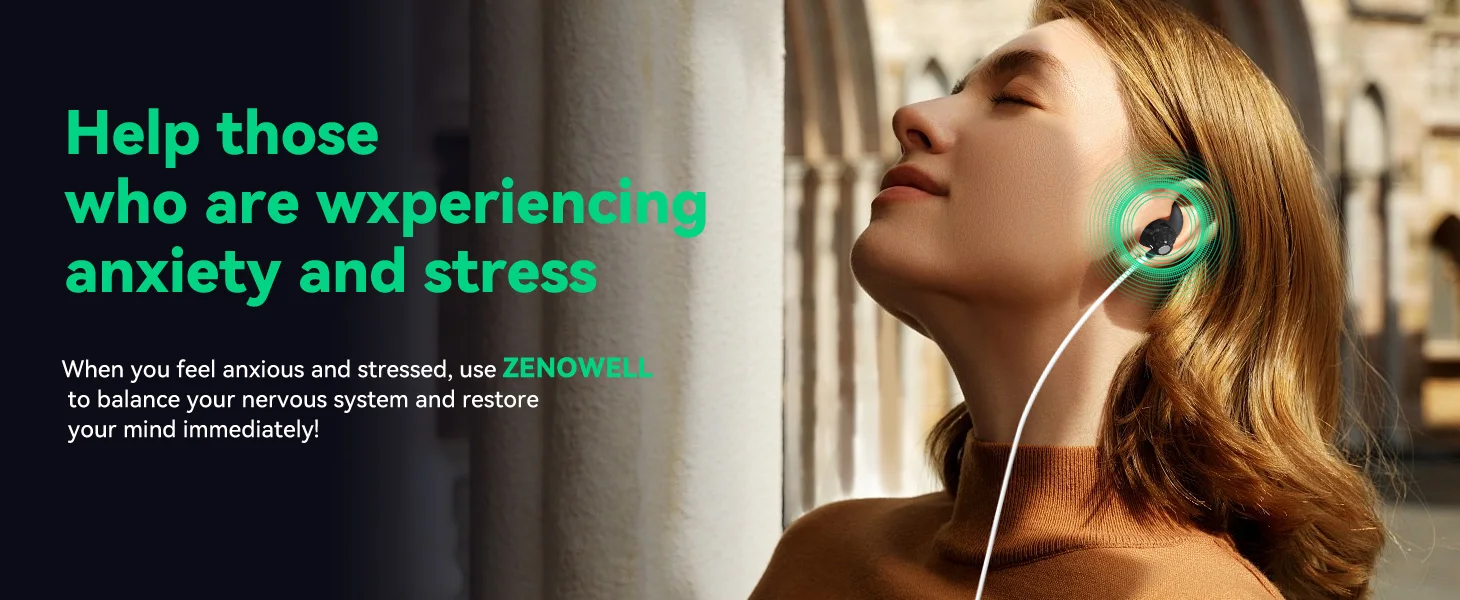 ZenoWell Vita Vagus Nerve Stimulation for Deep Sleep, Anxiety Relief HRV Optimization – Drug-Free Calm Stress Resilience