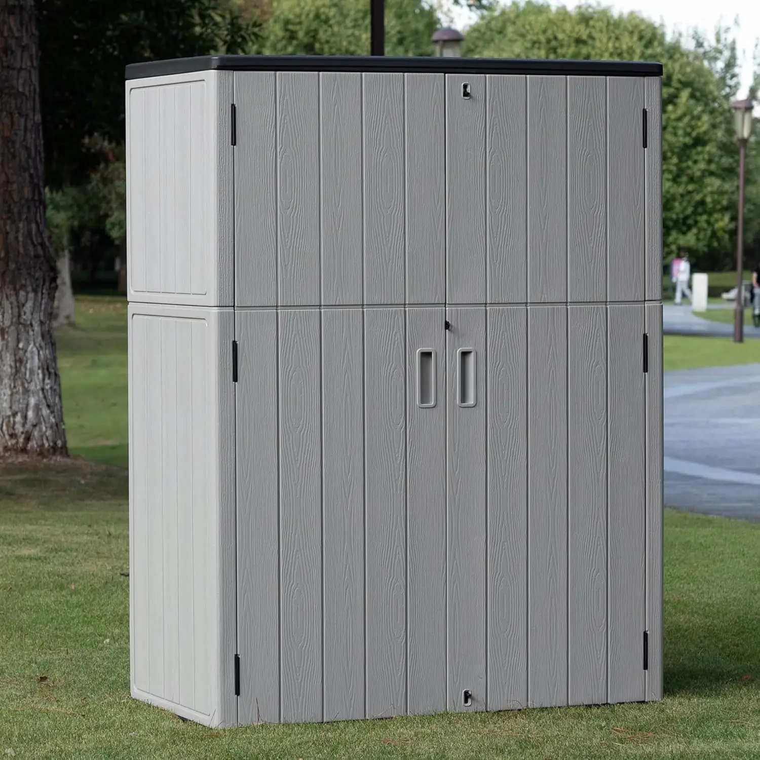 Outdoor Storage Shed Waterproof,Resin Storage Sheds Outdoor with Floor,Outdoor Storage Cabinet for Garage Storage,, Customized