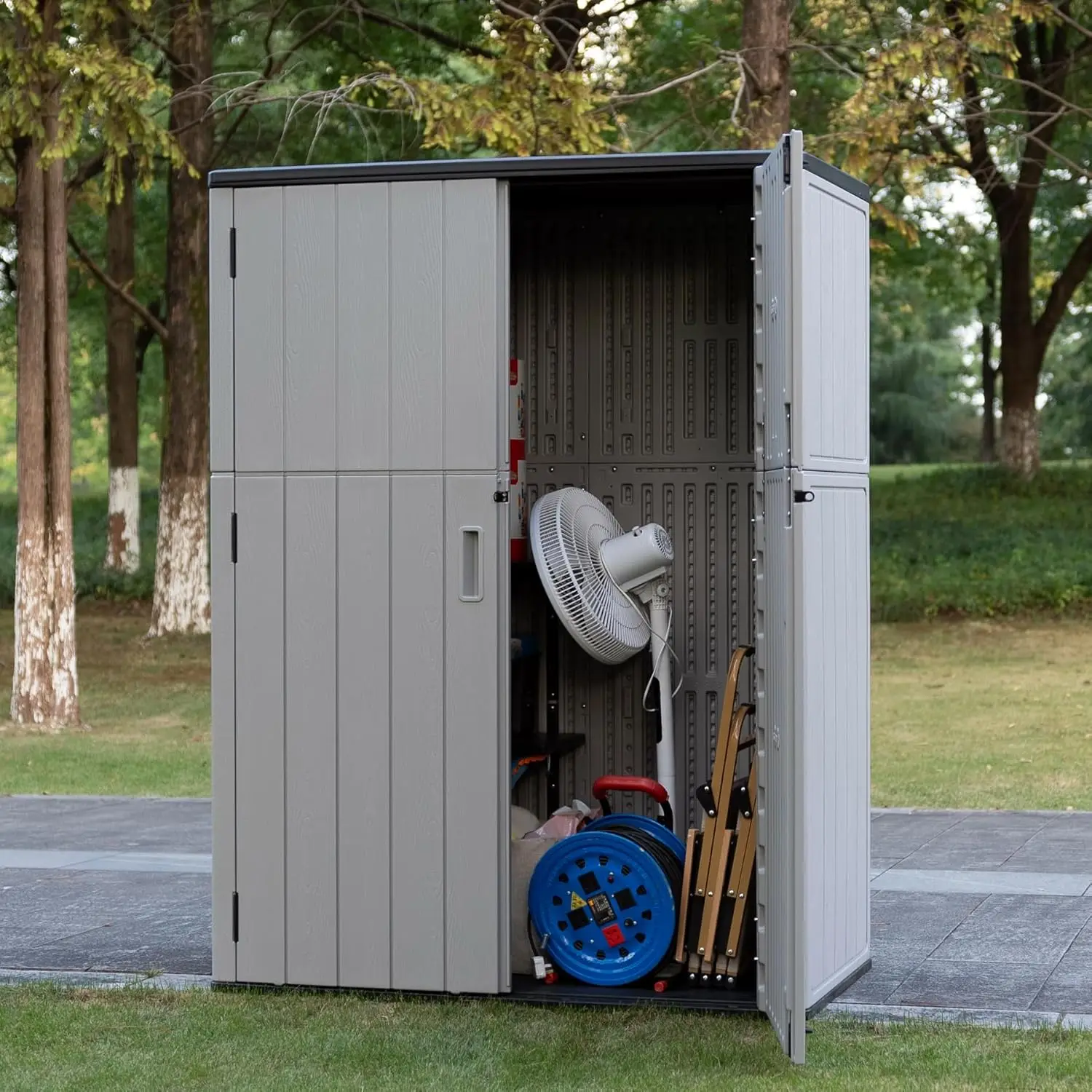 Outdoor Storage Shed Waterproof,Resin Storage Sheds Outdoor with Floor,Outdoor Storage Cabinet for Garage Storage,, Customized