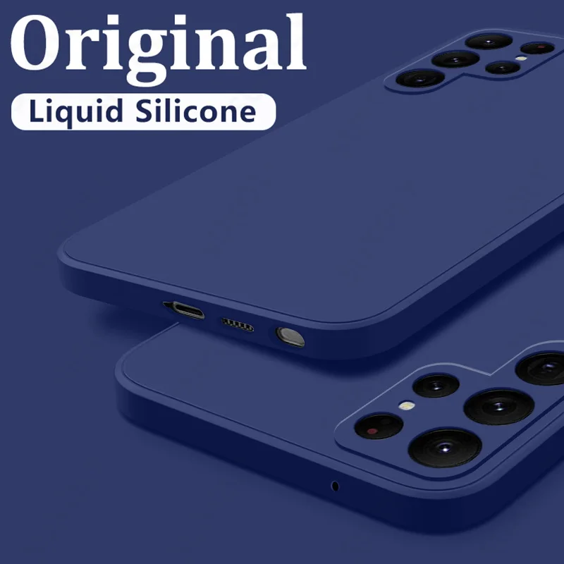 Case For Samsung Galaxy S26 S24 S23 S22 S25 Ultra S24 FE A57 A56 A55 A16 A17 5G S25 Edge Shockproof Liquid Silicone Phone Cover