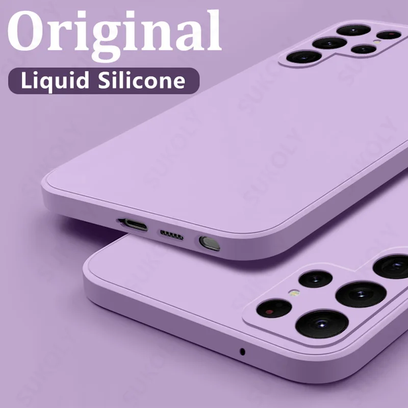 Case For Samsung Galaxy S26 S24 S23 S22 S25 Ultra S24 FE A57 A56 A55 A16 A17 5G S25 Edge Shockproof Liquid Silicone Phone Cover