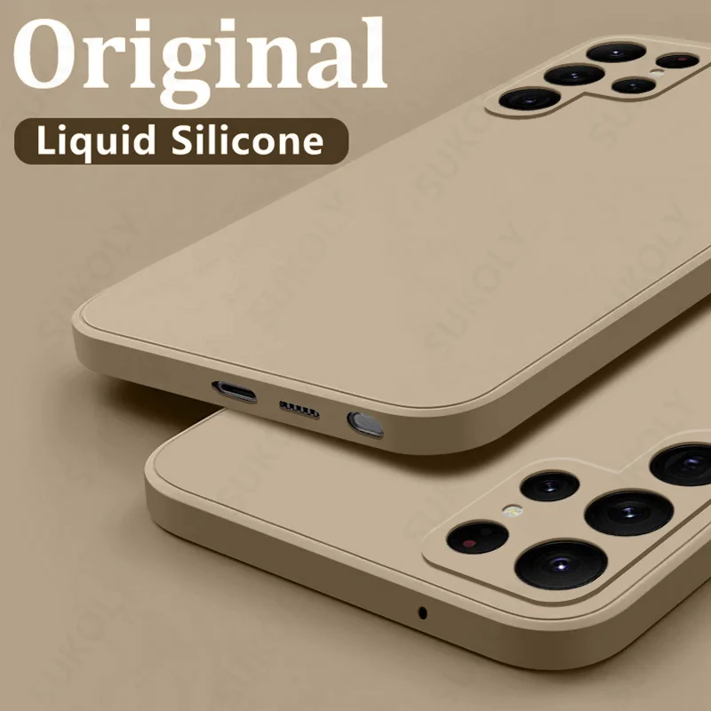 Case For Samsung Galaxy S26 S24 S23 S22 S25 Ultra S24 FE A57 A56 A55 A16 A17 5G S25 Edge Shockproof Liquid Silicone Phone Cover