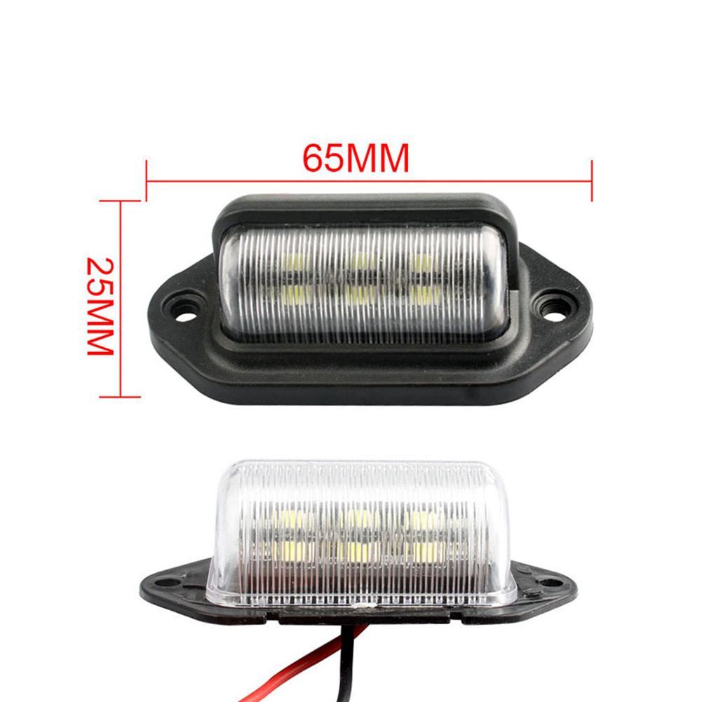2PCS 6 LED Car License Number Plate Light For SUV Truck Trailer Van Tag Step Lamp White Bulbs Car Products License Plate Lights