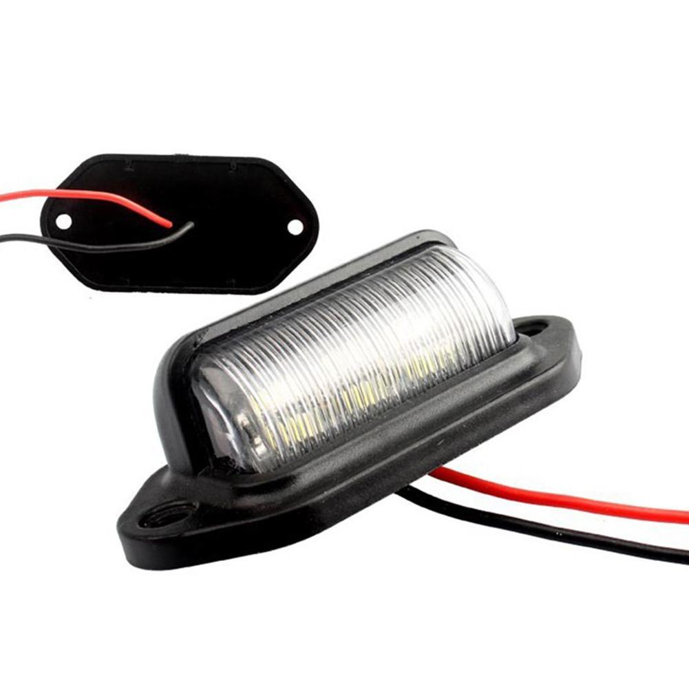 2PCS 6 LED Car License Number Plate Light For SUV Truck Trailer Van Tag Step Lamp White Bulbs Car Products License Plate Lights