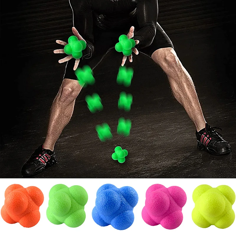 Hexagon Reaction Ball Agility Training Ball for Basketball Football Adult Coordination Reflex Sports Fitness Training Ball
