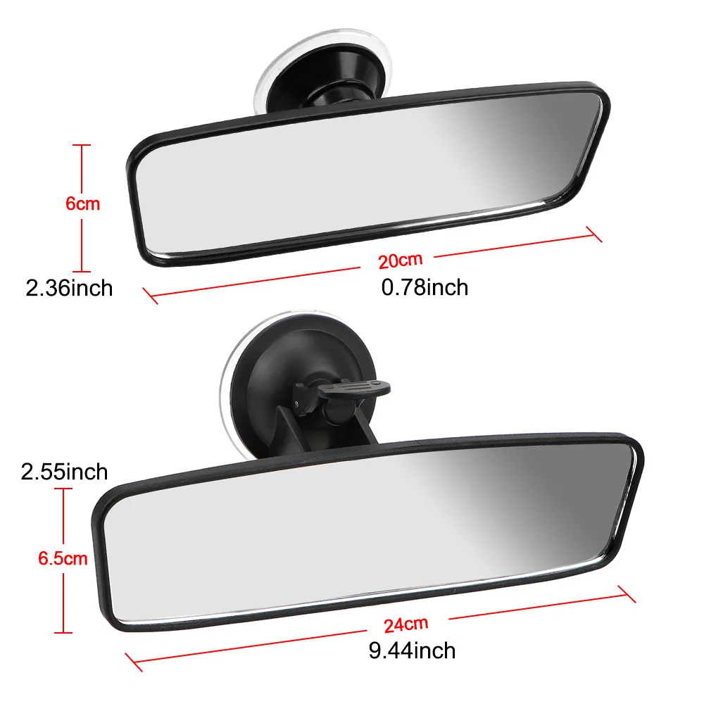 Interior Rear View Mirror 360° Rotates Car Rear Mirror Wide-angle Rearview Mirror Adjustable Suction Cup Car-styling Universal