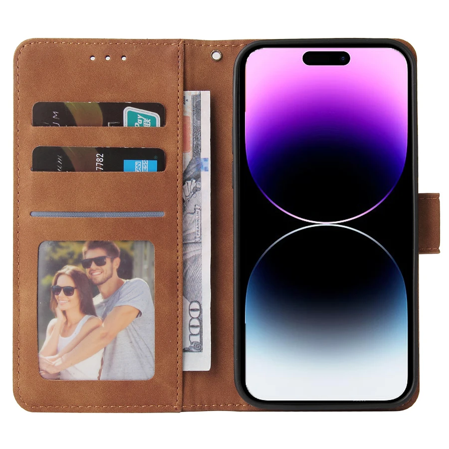 ZZXX Leather Wallet Phone Case For iPhone 17e 16 Pro Max 15 14 13 Mini 12 11 X XS XR SE2 8 7 6s Plus Flip Card Slot Holder Cover