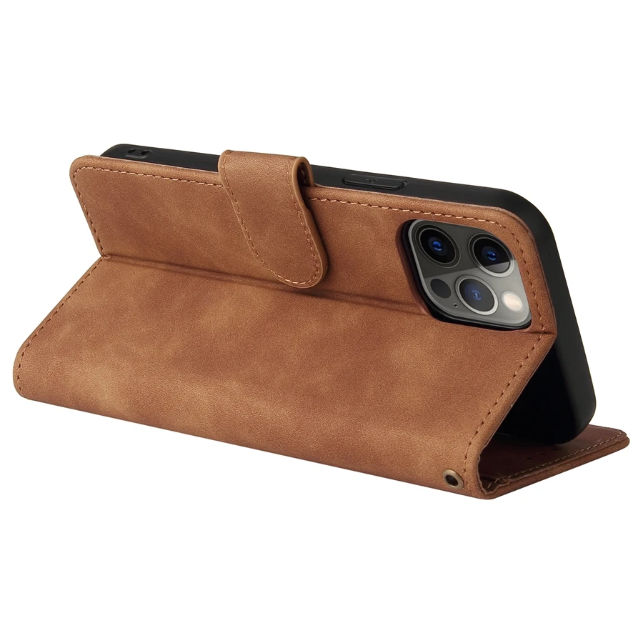 ZZXX Leather Wallet Phone Case For iPhone 17e 16 Pro Max 15 14 13 Mini 12 11 X XS XR SE2 8 7 6s Plus Flip Card Slot Holder Cover