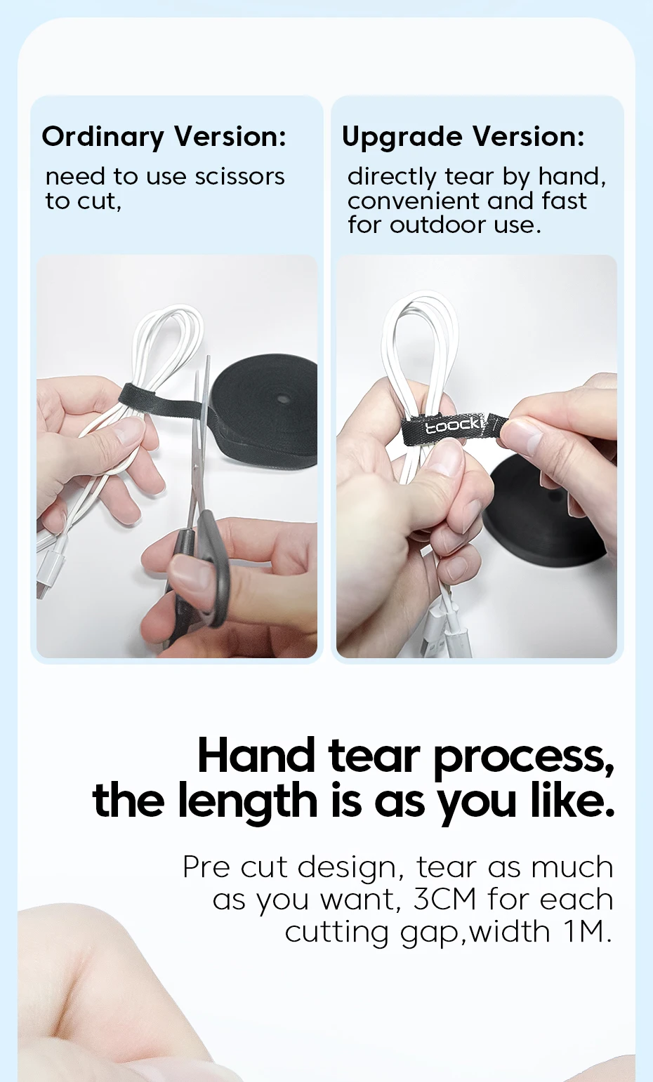 Toocki Cable Organizer Cable Management Tearable Organizador Cables Winder Ties Phone Accessories Wire Cord Organizer And Cables