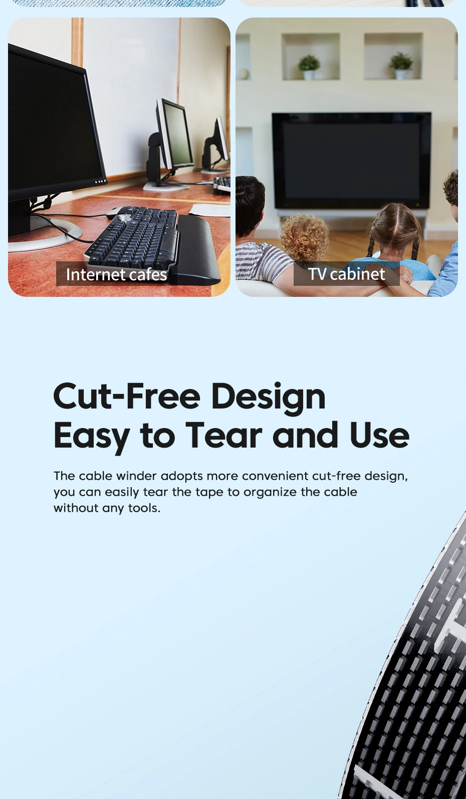 Toocki Cable Organizer Cable Management Tearable Organizador Cables Winder Ties Phone Accessories Wire Cord Organizer And Cables