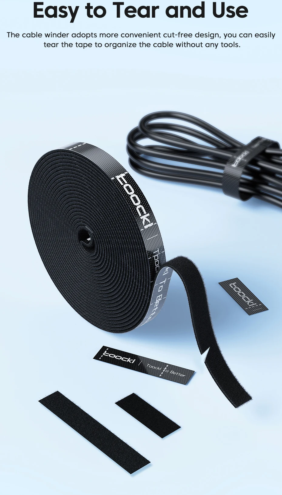 Toocki Cable Organizer Cable Management Tearable Organizador Cables Winder Ties Phone Accessories Wire Cord Organizer And Cables