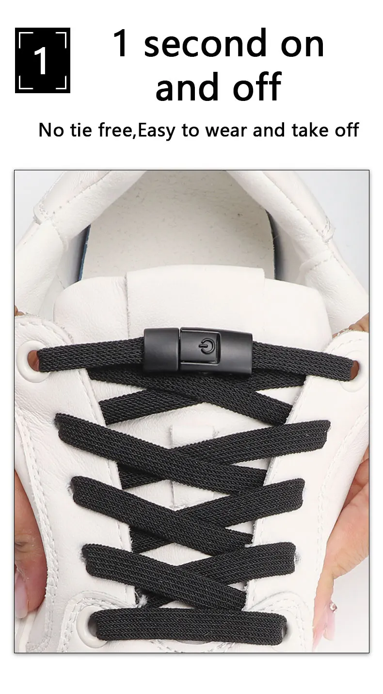Press Lock Shoelaces Without ties Colorful Lock Elastic Laces Sneakers Kids Adult Flats No Tie Shoe laces for Shoes Accessories
