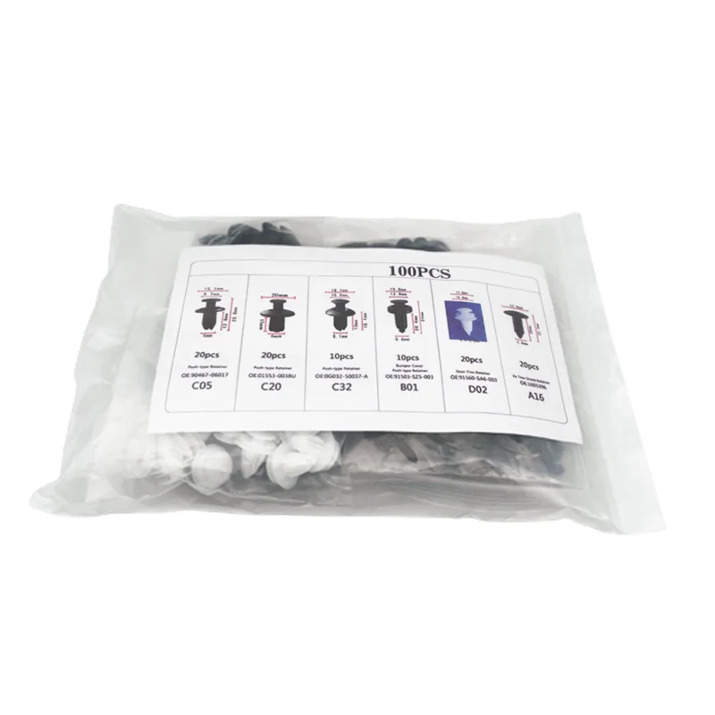 Auto Fastener Clip Mixed Car Body Push Retainer Pin Rivet Bumper Door Trim Panel Fastener Kit Car Clip 100/50 Box /Bag packaging