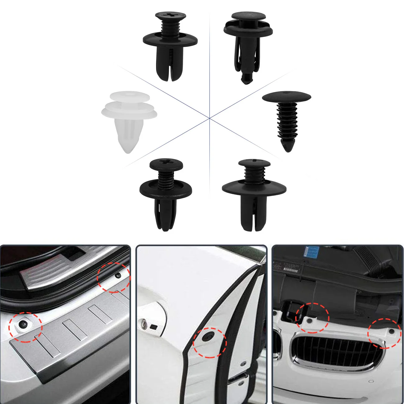 Auto Fastener Clip Mixed Car Body Push Retainer Pin Rivet Bumper Door Trim Panel Fastener Kit Car Clip 100/50 Box /Bag packaging