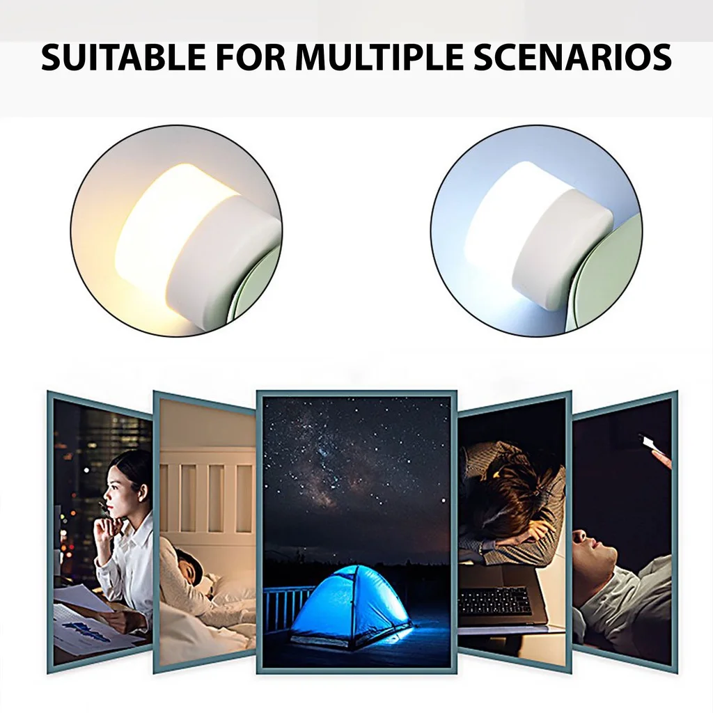 1/10Pcs Mini USB Night Light Warm White Eye Protection Book Reading Light USB Plug Computer Mobile Power Charging LED Night Lamp