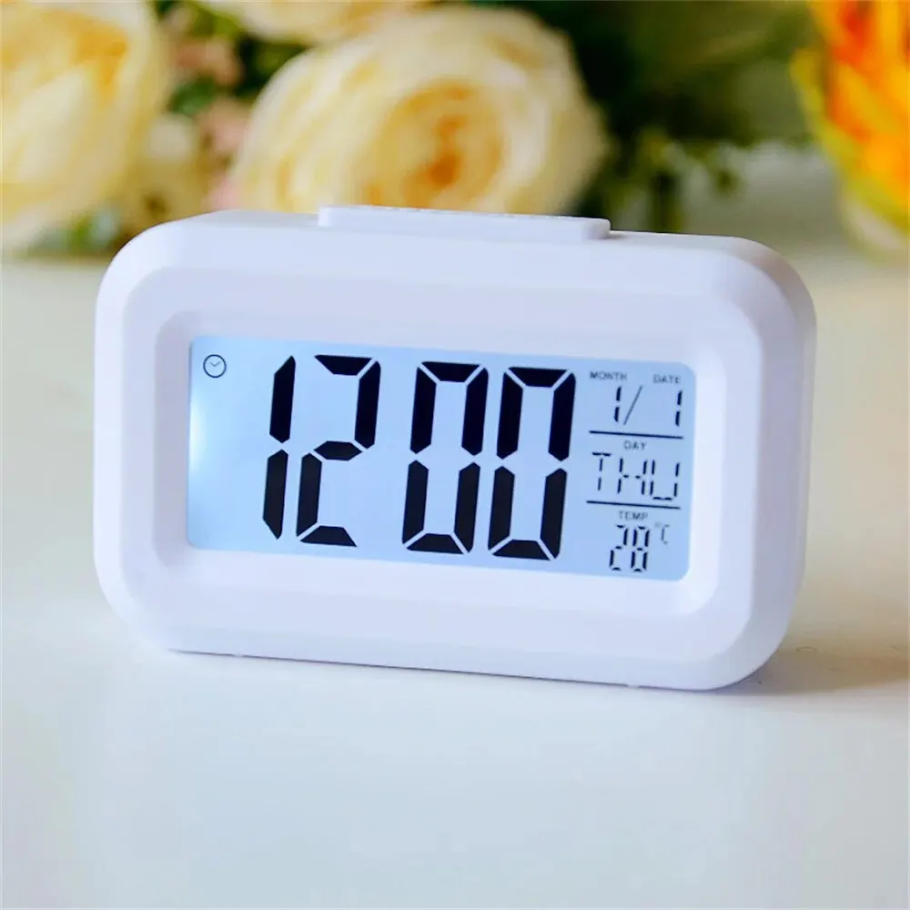LED Digital Alarm Clock Backlight Snooze Data Time Calendar Desktop Multifunction Electronic Backlight Table Clock